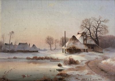 verschneite-haeuser-am-see